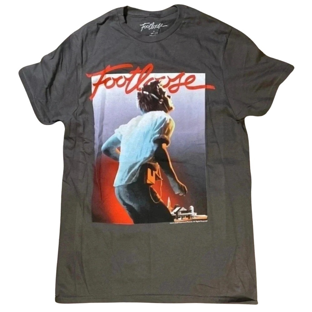 Footloose Moviecore‎ Streetwear Pop Art  Graphic Gray Short Sleeve Tshirt SzM